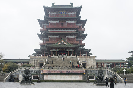 运河广场滕王阁背景