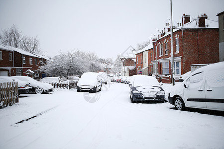 英国大不列颠街景雪景背景