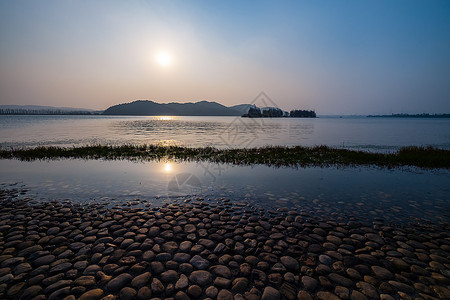 筏子武汉东湖落雁岛景区风光背景