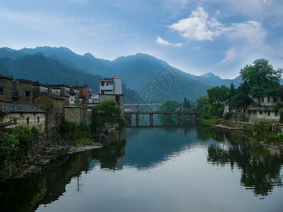 隆里古城瑶里古镇美景背景