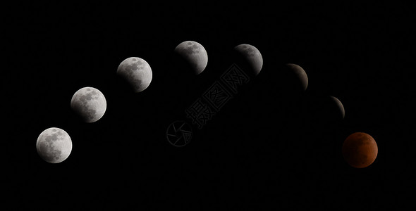 月全食巨大红月高清图片
