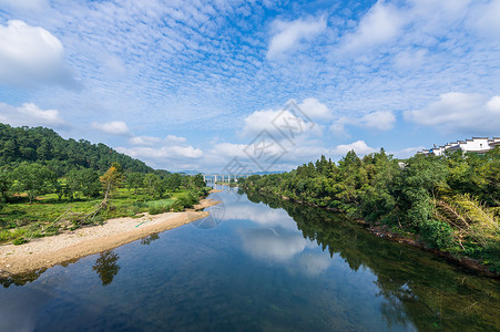 乡间美景江西婺源月亮湾美景背景