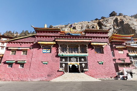 邦普寺稻城奔波寺寺庙背景