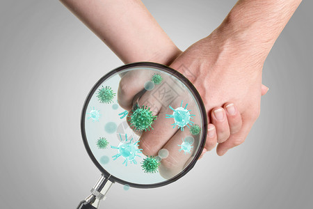 手指接触传染细菌病毒设计图片