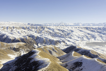 新疆特克斯雪山冬季风光背景图片