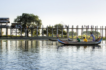 缅甸乌本桥风光旅行高清图片素材