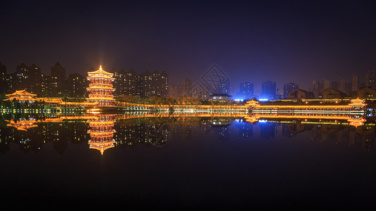 大堂芙蓉园大唐芙蓉园夜景背景