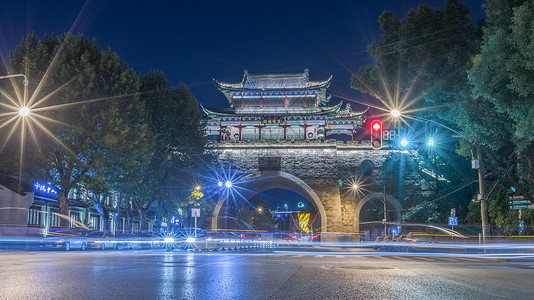 琴台路湖北武汉晴川阁城楼背景