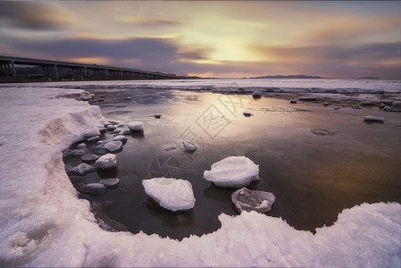 海冰奇观桥  海高清图片