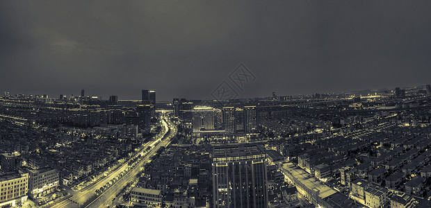 G20立体字钱江新城城市建筑夜景背景
