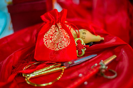 合欢中式婚礼背景