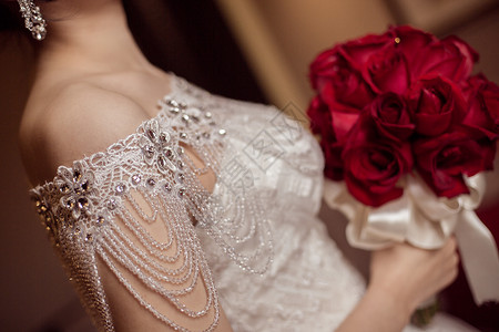 婚礼婚纱浪漫的细节高清图片