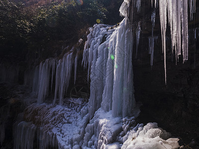 冰瀑高山冰洞高清图片