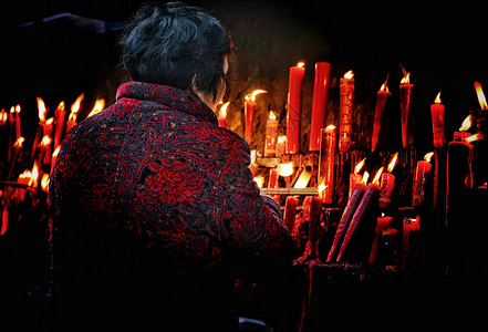 春节新年祈福蜡烛图片