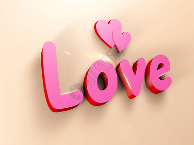 3d情人节艺术字LOVE情人节背景设计图片