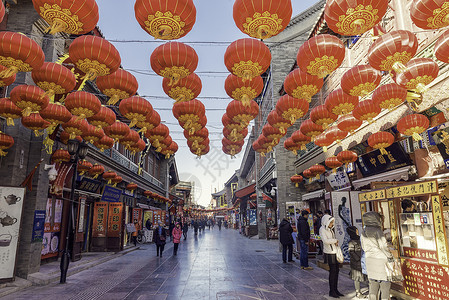传统中国年古文化街高清图片