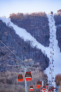 亚布力雪场索道缆车背景图片