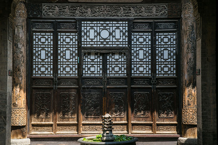 古建筑雕刻窗户蒲城高清图片
