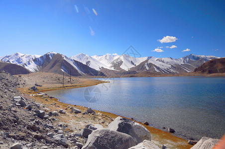 拉绿洲新疆喀什帕米尔高原白沙湖风光摄影背景