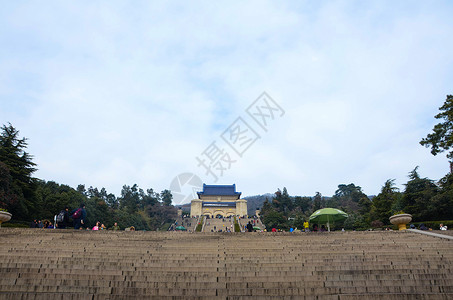南京中山陵全景背景图片