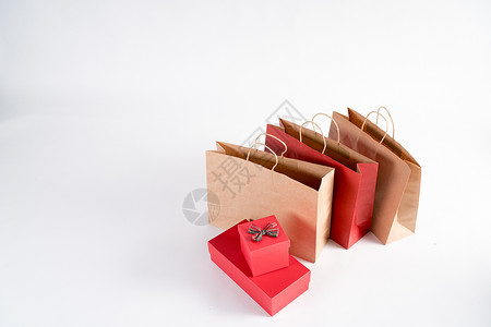 购物袋与礼物盒背景图片
