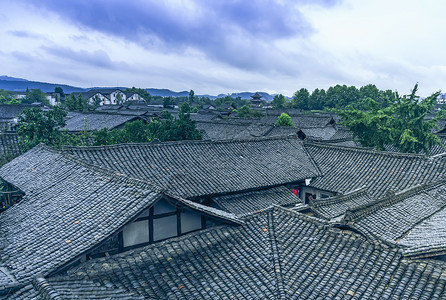 顶光四川阆中古城背景