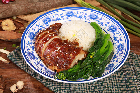 烧鸭腿饭米饭套餐饭高清图片