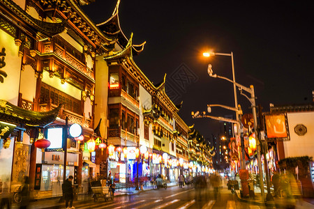 上海城隍庙春节庙会张灯结彩背景图片