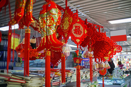 绽放礼花装饰年味儿红色过年挂饰装饰背景