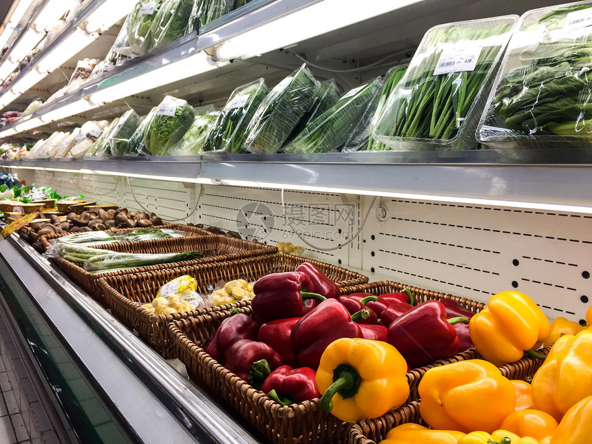 超市过年期间农副食品采购有机食品货架图片