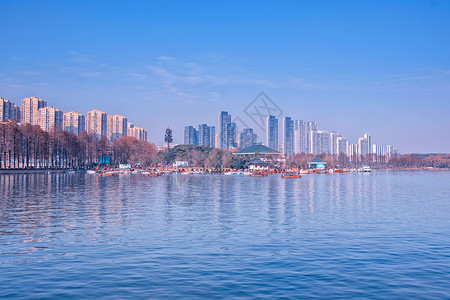 武汉东湖湖景建筑高清图片