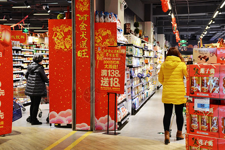 春节商场过年超市年货背景