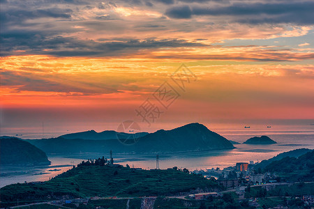 天空的竹海岛的晨曦背景