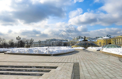 冬季莫斯科街景高清图片