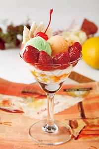 草莓冰淇淋甜品草莓冰淇淋背景