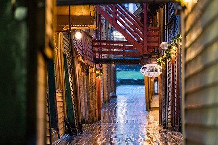 挪威的小巷背景图片