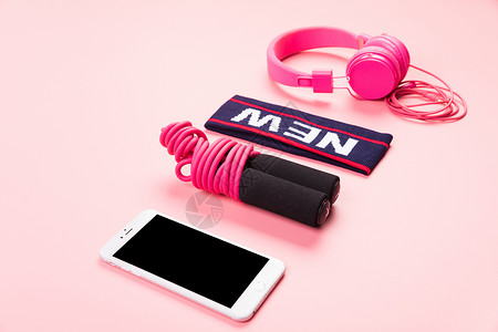 粉色发带素材粉色女性运动健身背景背景