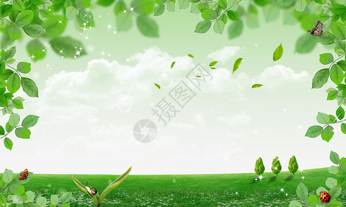 绿色清新春天背景图背景图片