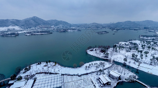 湘湖雪景萧山湘湖高清图片