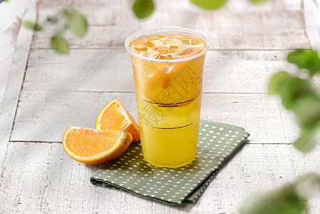 橙汁饮料冰冻饮品高清图片