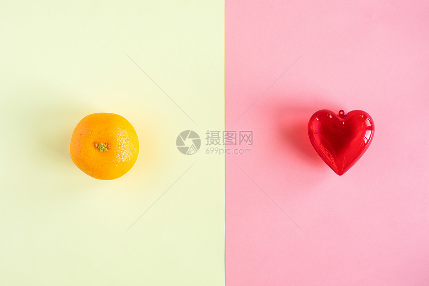 多彩水果和爱心的素材图片
