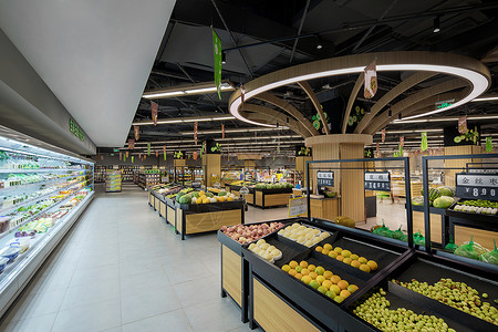 生鲜超市国外购物素材高清图片