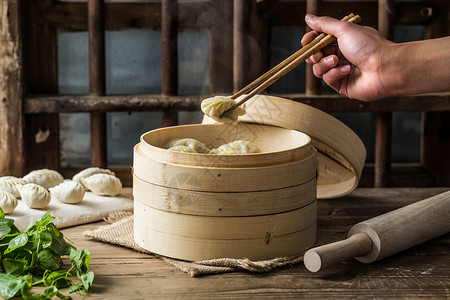 刚出炉的饺子背景