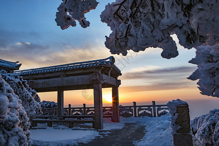 安庆5a旅游风景区天柱晴雪背景