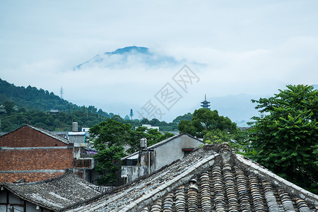 中国徽派水墨风格民居高清图片