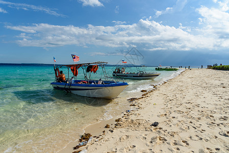 泰国游船沙滩快艇游船度假背景