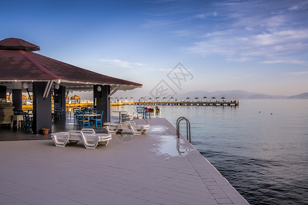 土耳其爱琴海爱琴海酒店海边背景