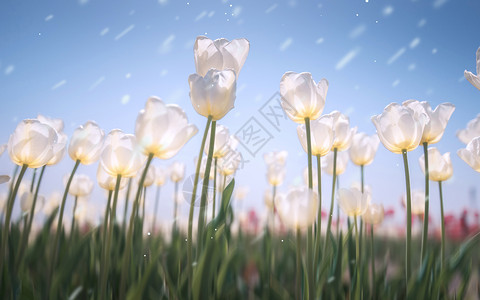 白色水仙花春色创意背景设计图片