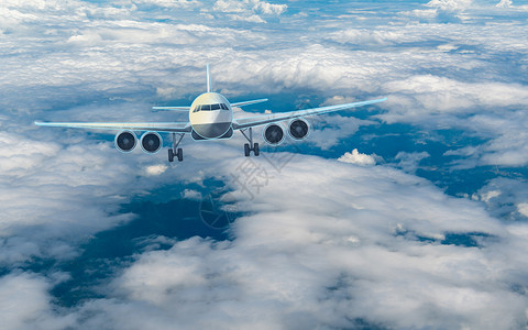 鸟瞰天空航空飞机背景设计图片