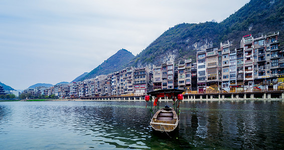 沂水县城镇远古城背景